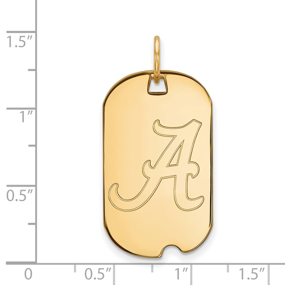 Sterling Silver Gold-plated University of Alabama Small Dog Tag