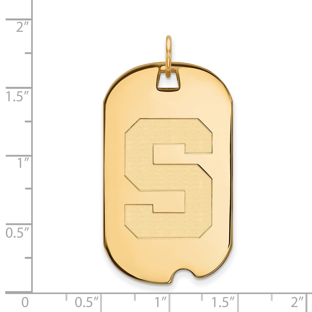Sterling Silver Gold-plated Michigan State U. Large Dog Tag