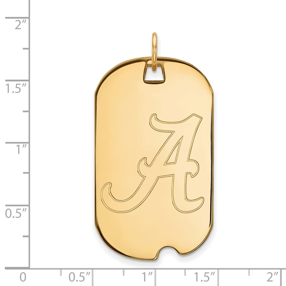 14K Gold University of Alabama Large Dog Tag
