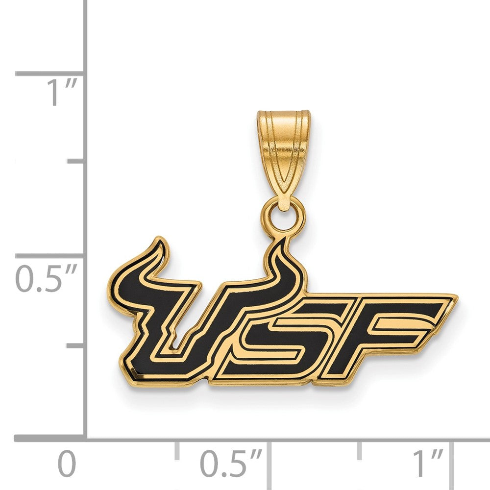 Sterling Silver Gold-plated U. of South Florida Medium Enamel Pendant