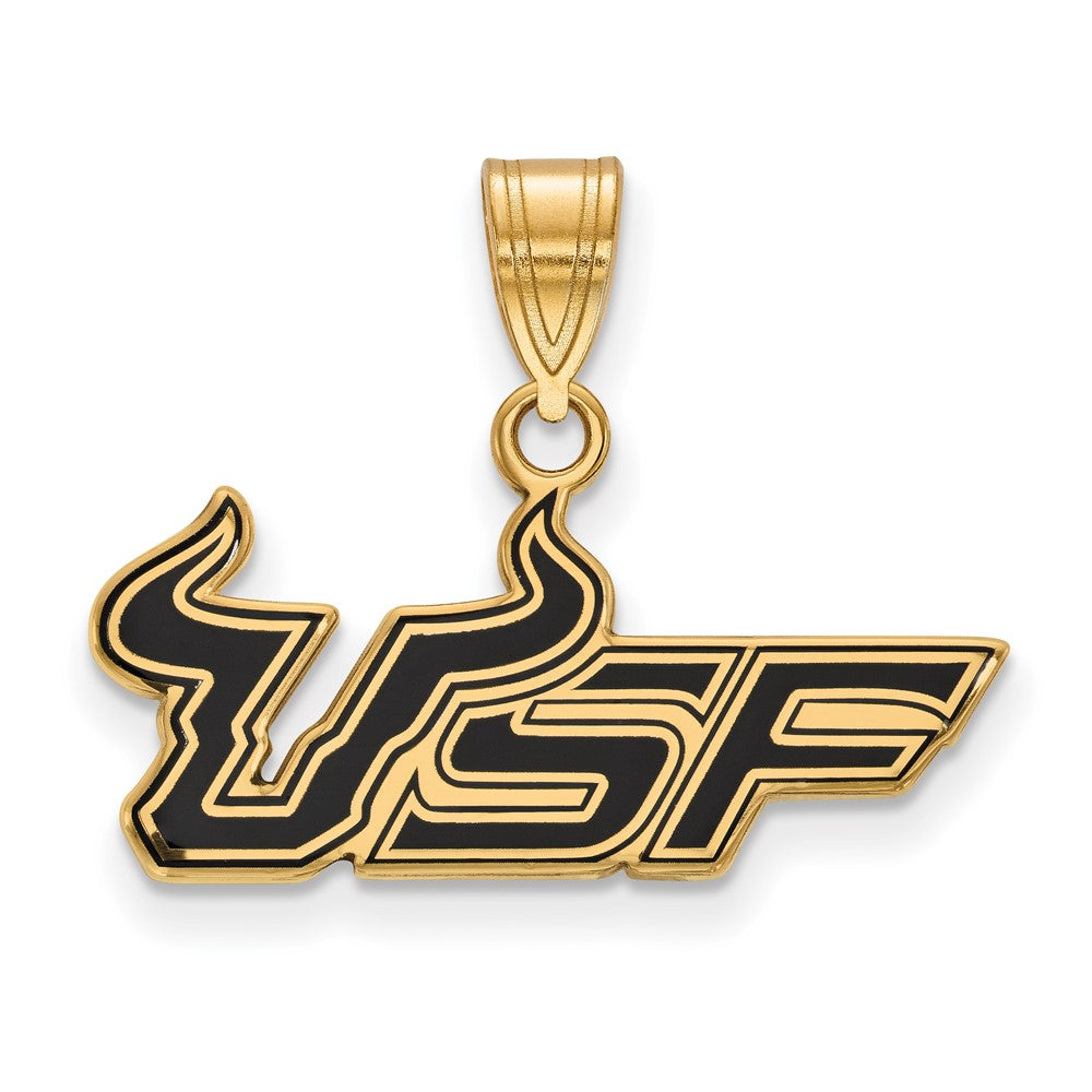 Sterling Silver Gold-plated U. of South Florida Medium Enamel Pendant