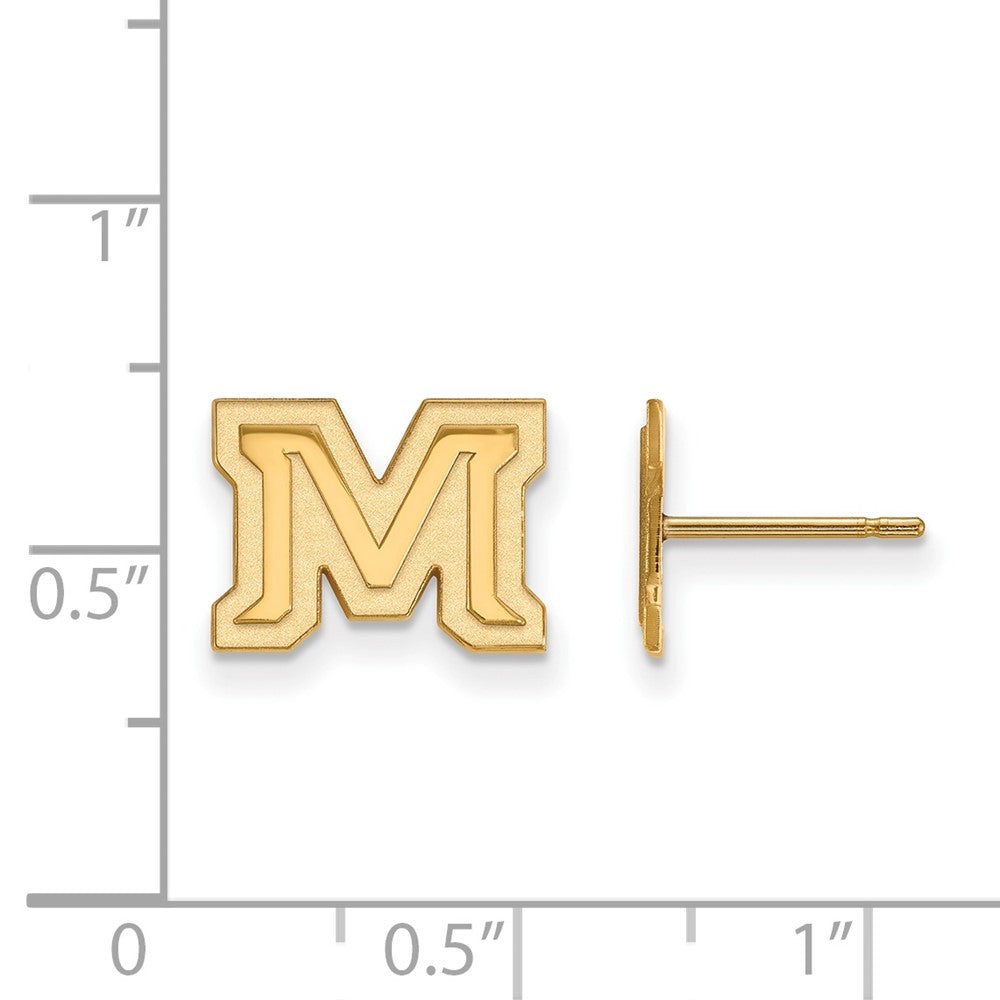 Sterling Silver Gold-plated Montana State Univ. XS Post Earrings