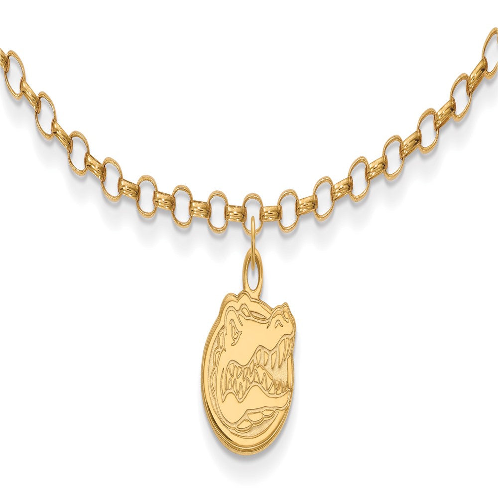 Sterling Silver Gold-plated University of Florida Gator Anklet