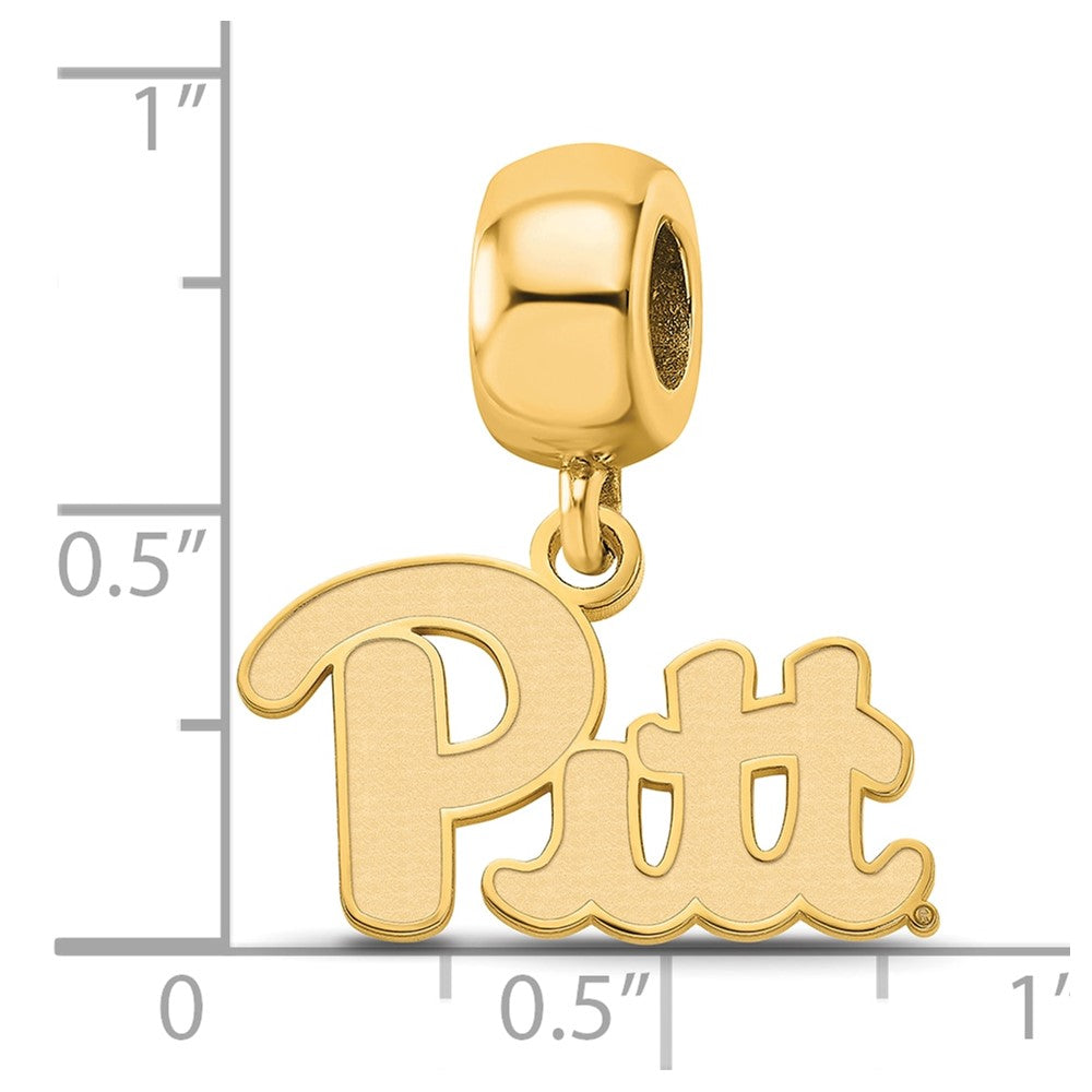 Sterling Silver Gold-plated Univ. of Pittsburgh Small Dangle Bead