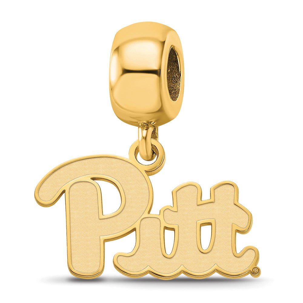 Sterling Silver Gold-plated Univ. of Pittsburgh Small Dangle Bead