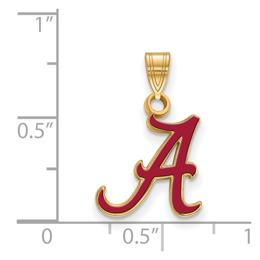 Sterling Silver Gold-plated U. of Alabama Small Enamel Pendant