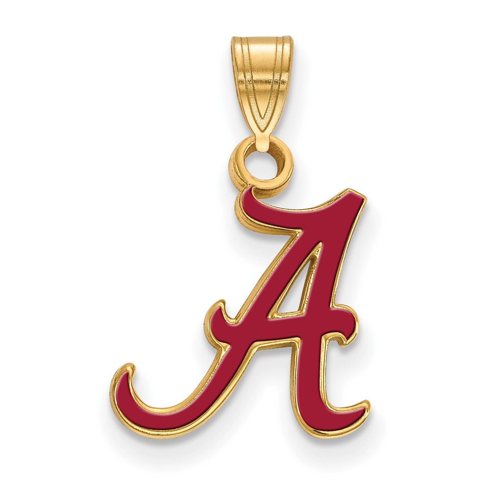 Sterling Silver Gold-plated U. of Alabama Small Enamel Pendant