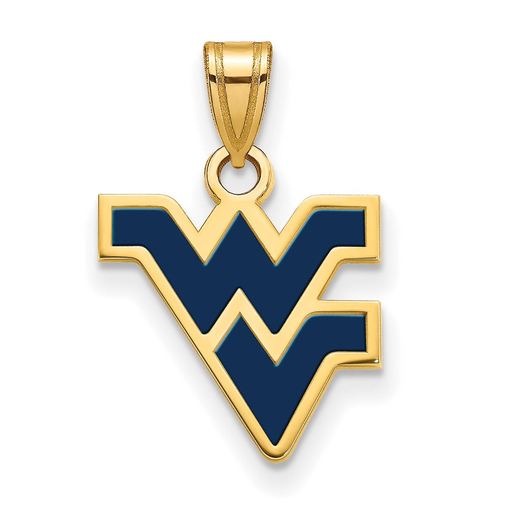 Sterling Silver Gold-plated West Virginia U. Small Enamel Pendant
