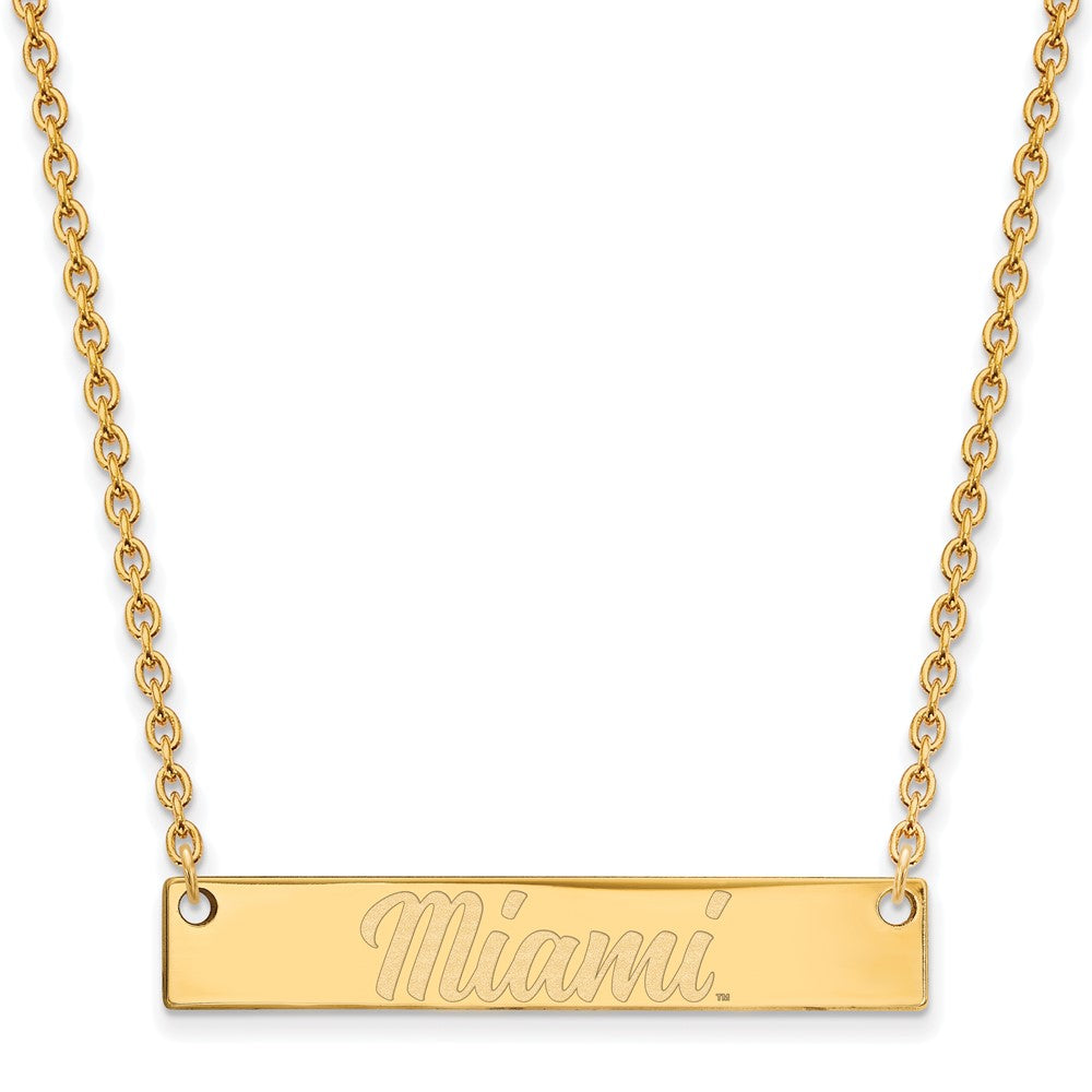 Sterling Silver Gold-plated Miami University Bar Necklace