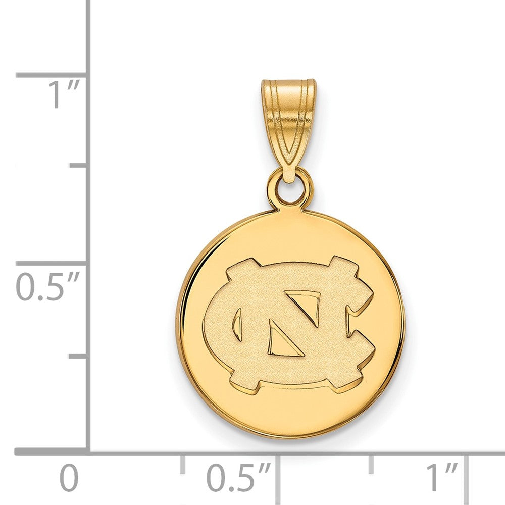 Sterling Silver Gold-plated U. of North Carolina Medium Disc Pendant