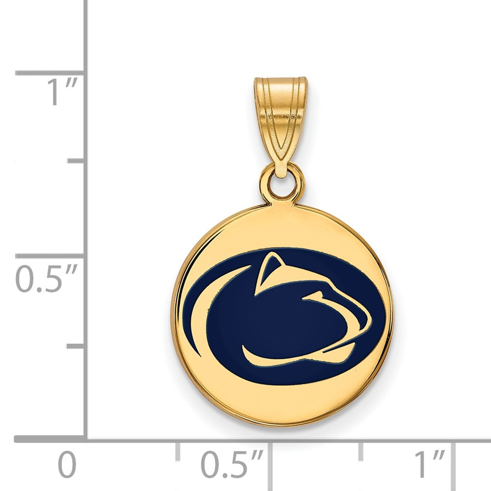 Sterling Silver Gold-plated Penn State U. Medium Enamel Disc Pendant
