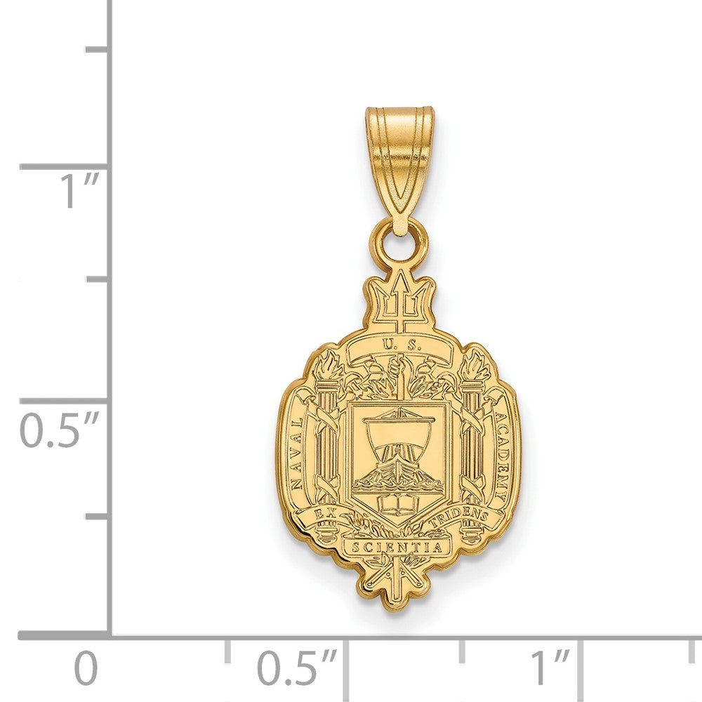 Sterling Silver Gold-plated US Naval Academy Large Crest Pendant