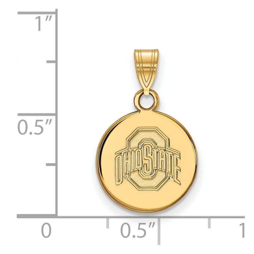 Sterling Silver Gold-plated Ohio State University Small Disc Pendant