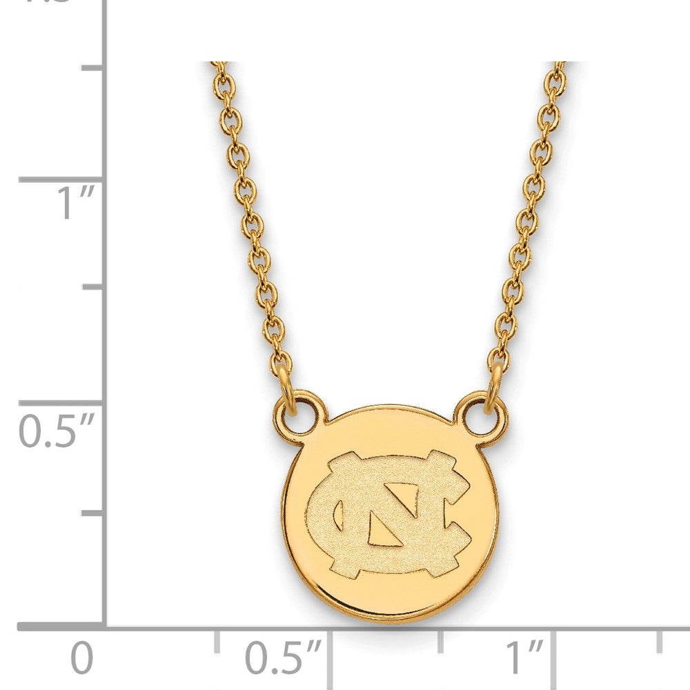 Sterling Silver Gold-plated U. of North Carolina Small Disc Necklace