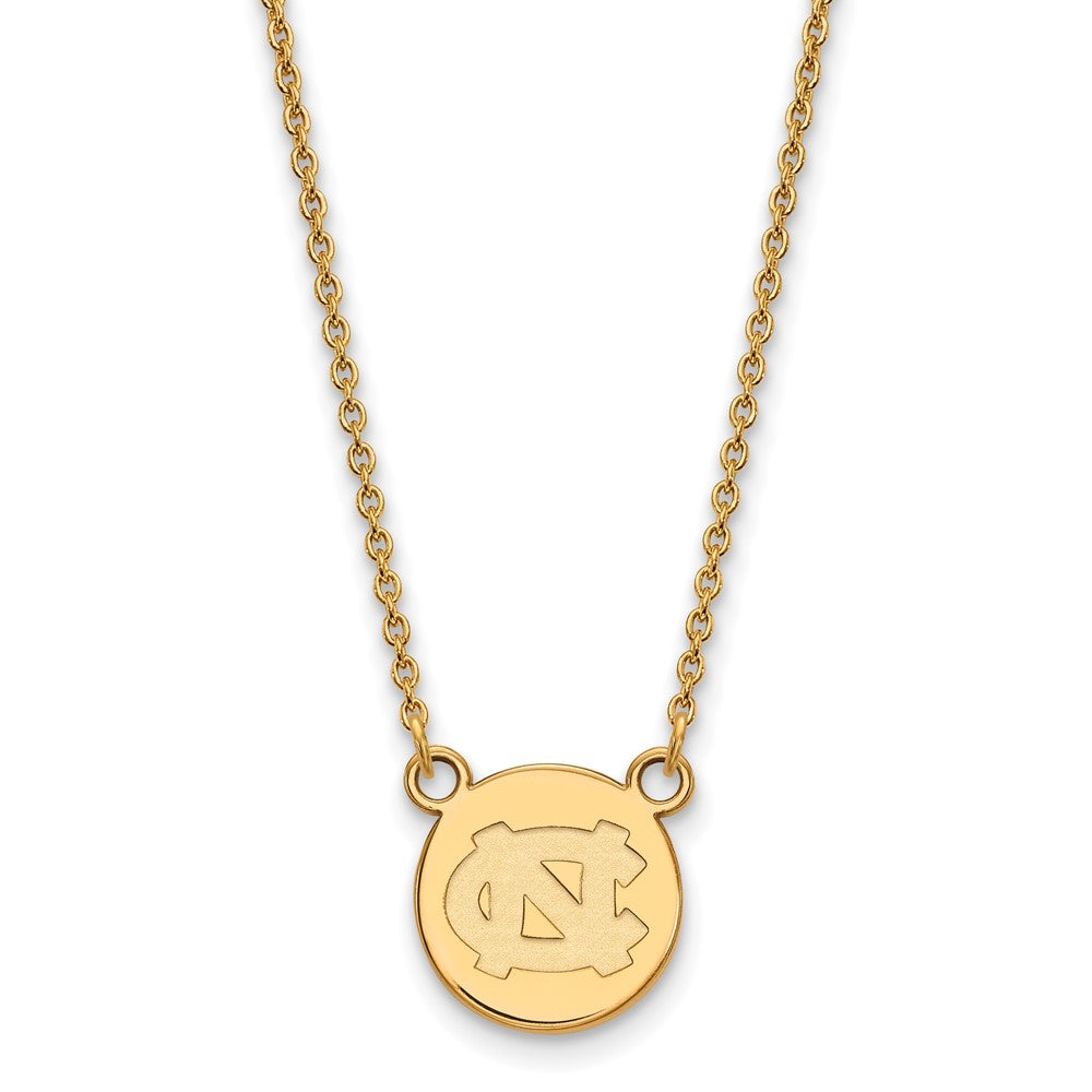 Sterling Silver Gold-plated U. of North Carolina Small Disc Necklace