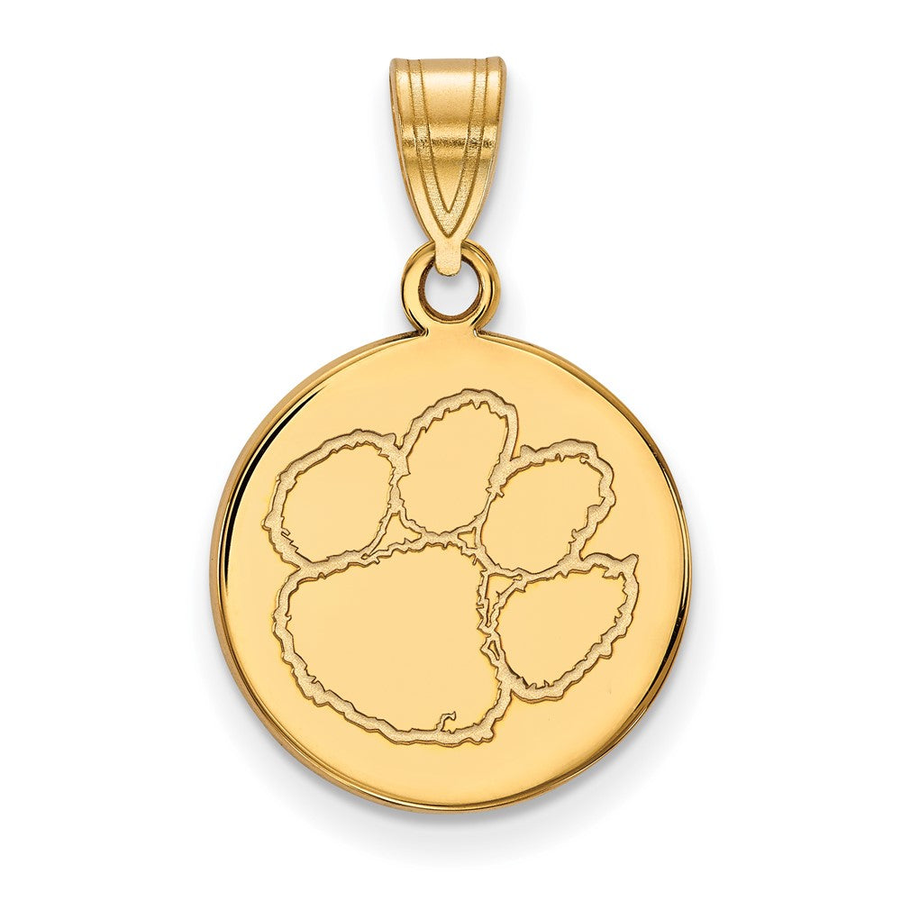 14K Gold Clemson University Medium Disc Pendant