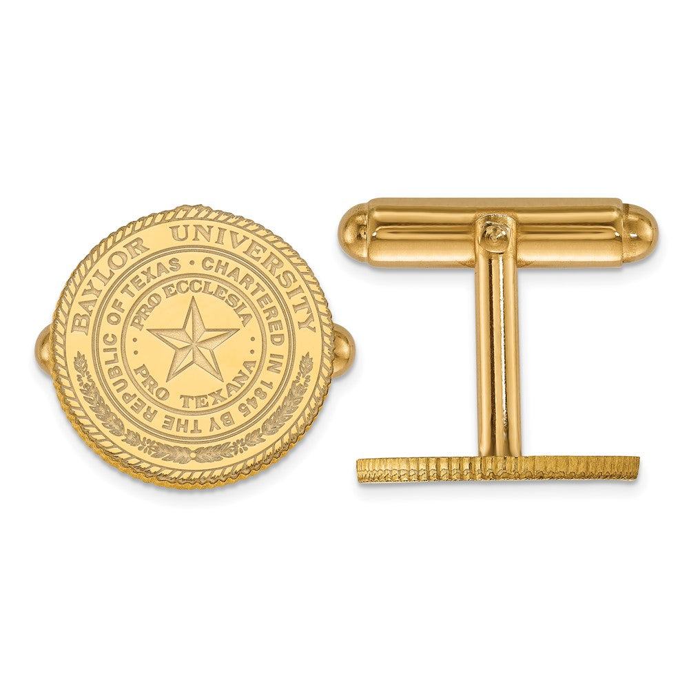 Sterling Silver Gold-plated Baylor University Crest Cuff Links