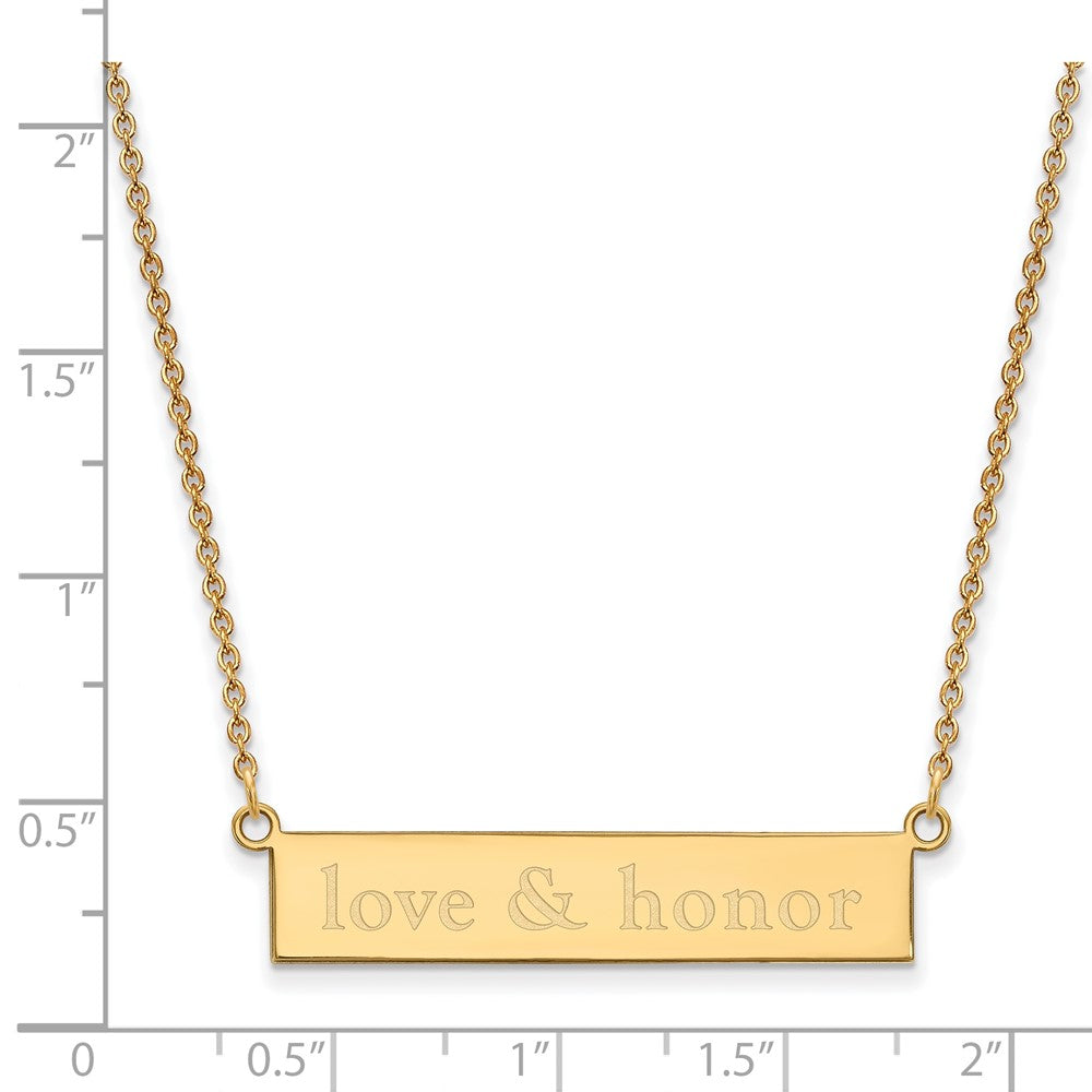 Sterling Silver Gold-plated Miami University Small Bar Necklace