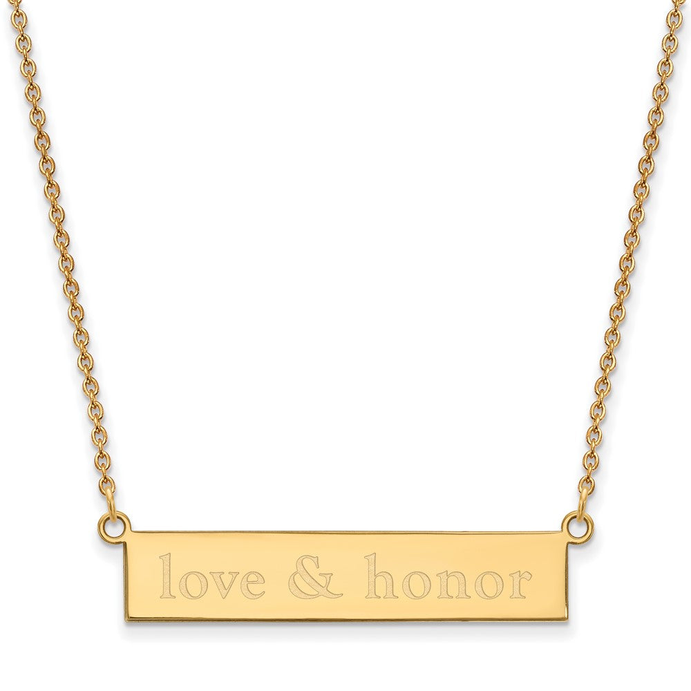 Sterling Silver Gold-plated Miami University Small Bar Necklace