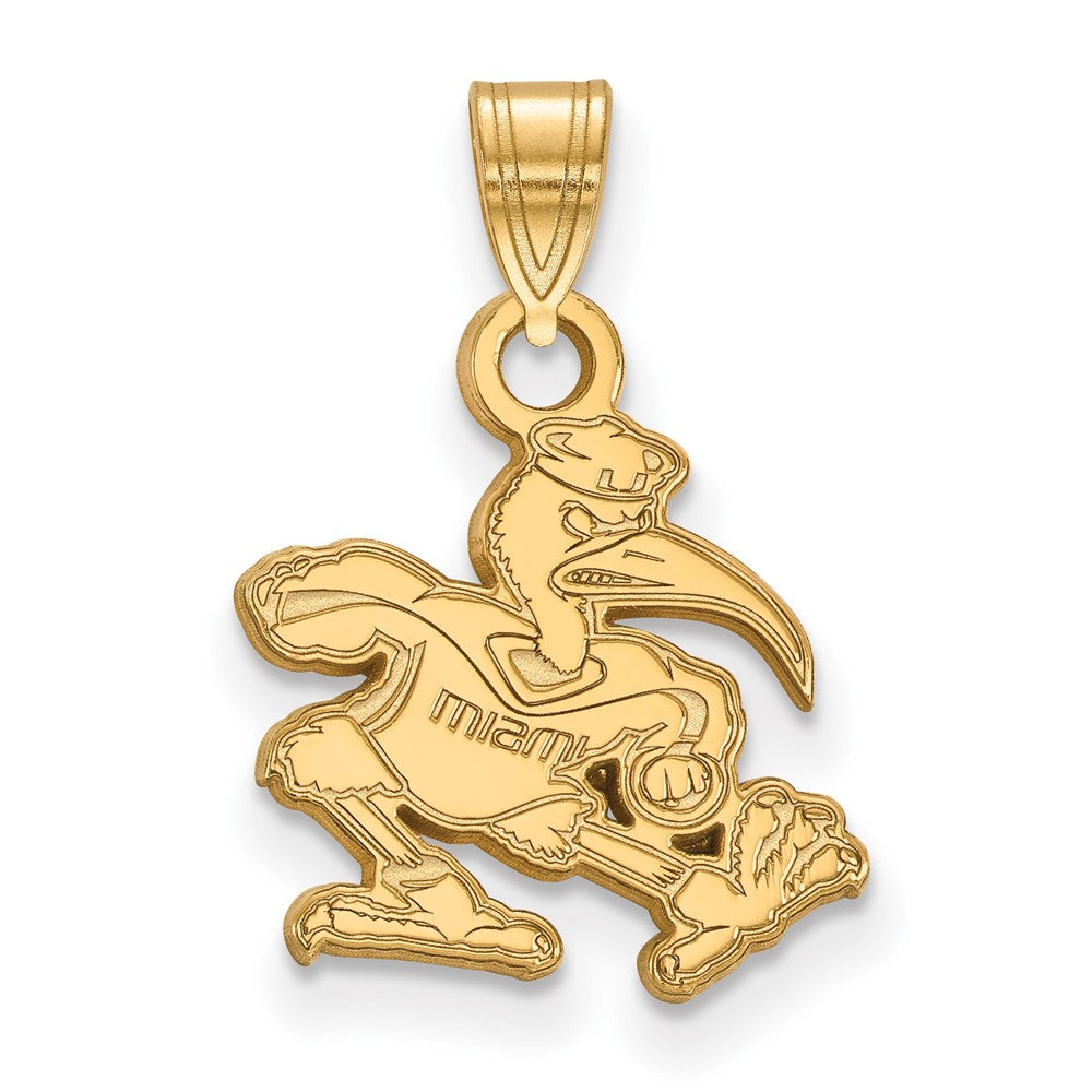 Sterling Silver Gold-plated University of Miami Small Pendant