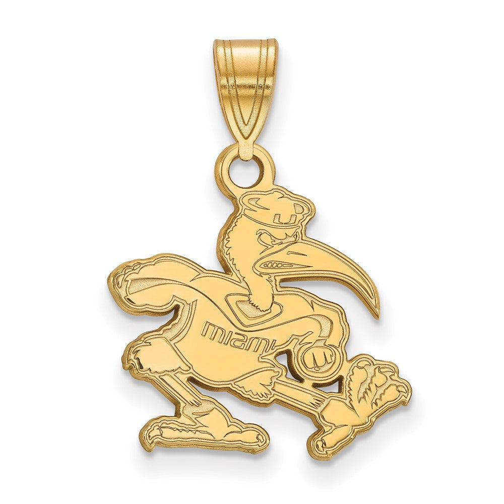 10K Gold University of Miami Medium Pendant
