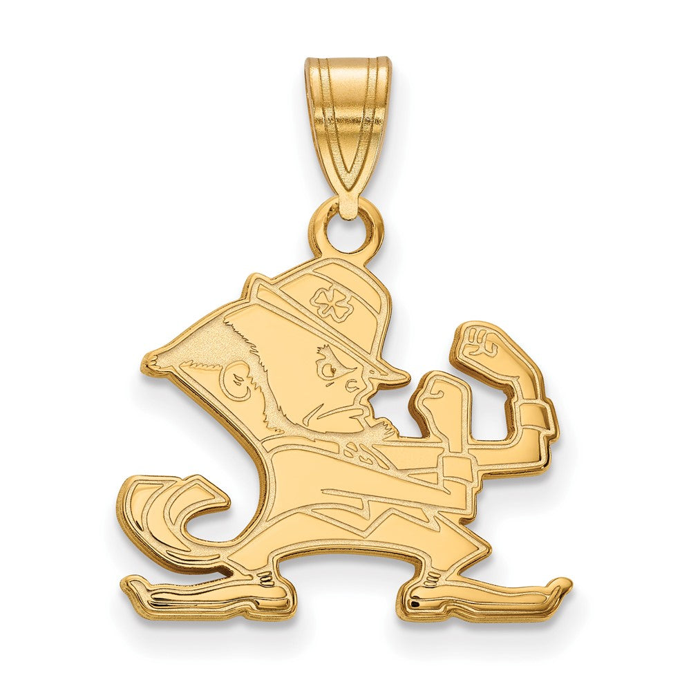 Sterling Silver Gold-plated U. of Notre Dame Medium Pendant