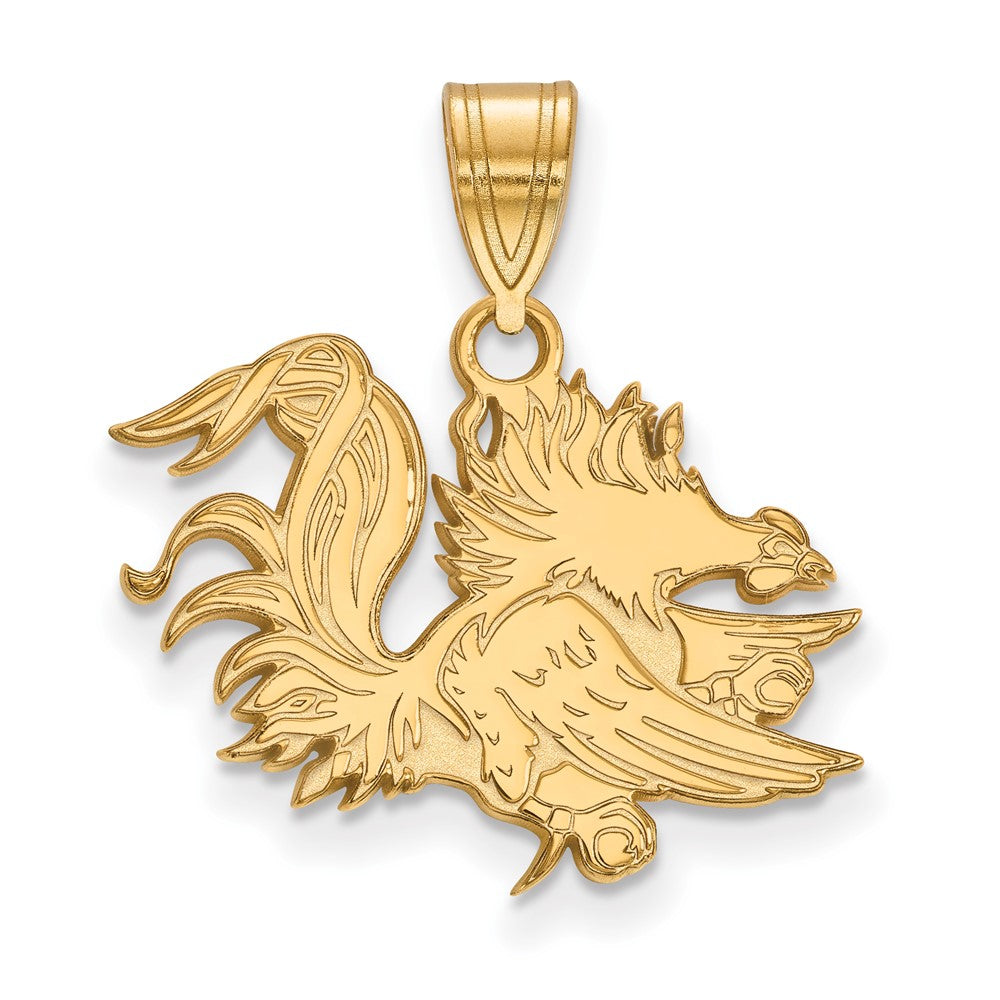 Sterling Silver Gold-plated Univ. of South Carolina Medium Pendant