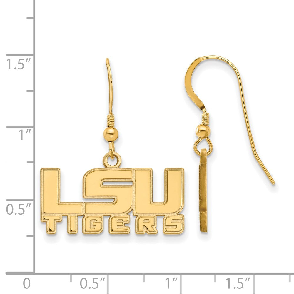 Sterling Silver Gold-plated Louisiana State U. Small Dangle Earrings