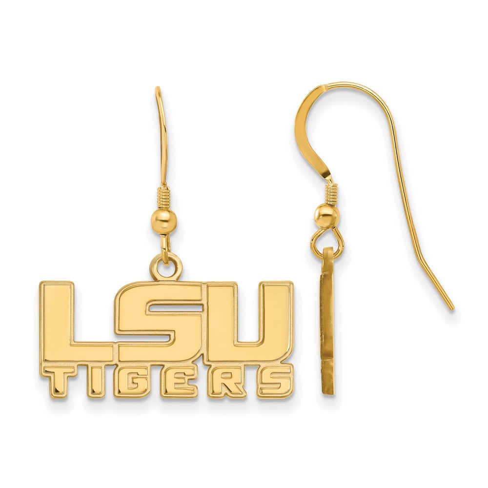 Sterling Silver Gold-plated Louisiana State U. Small Dangle Earrings