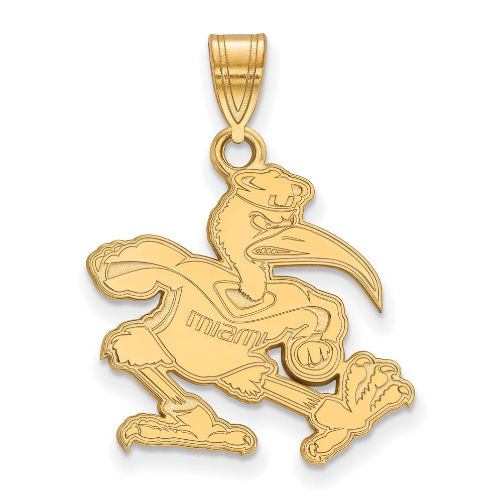 Sterling Silver Gold-plated University of Miami Large Pendant