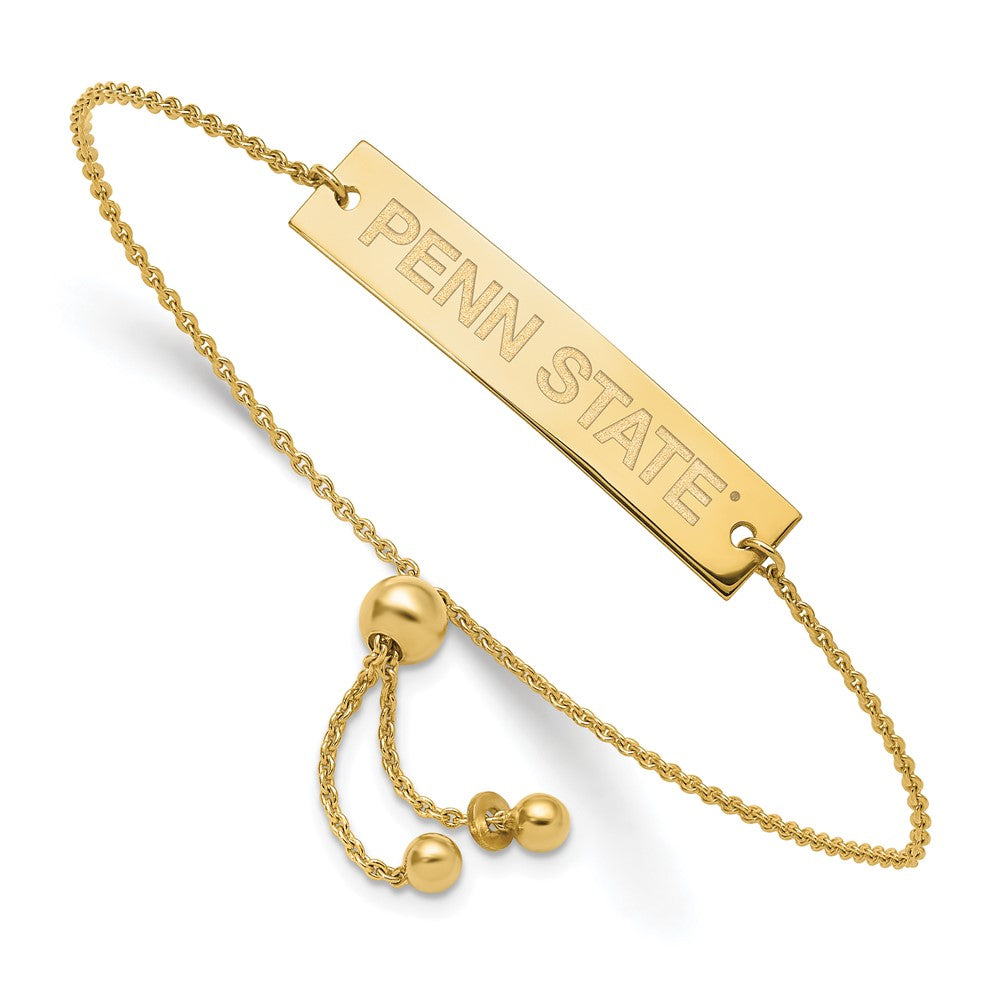 Sterling Silver Gold-plated Penn State U. Bar Adjustable Bracelet