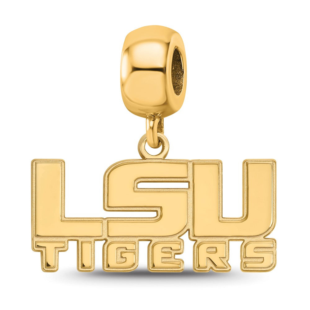 Sterling Silver Gold-plated Louisiana State U. Small Dangle Bead