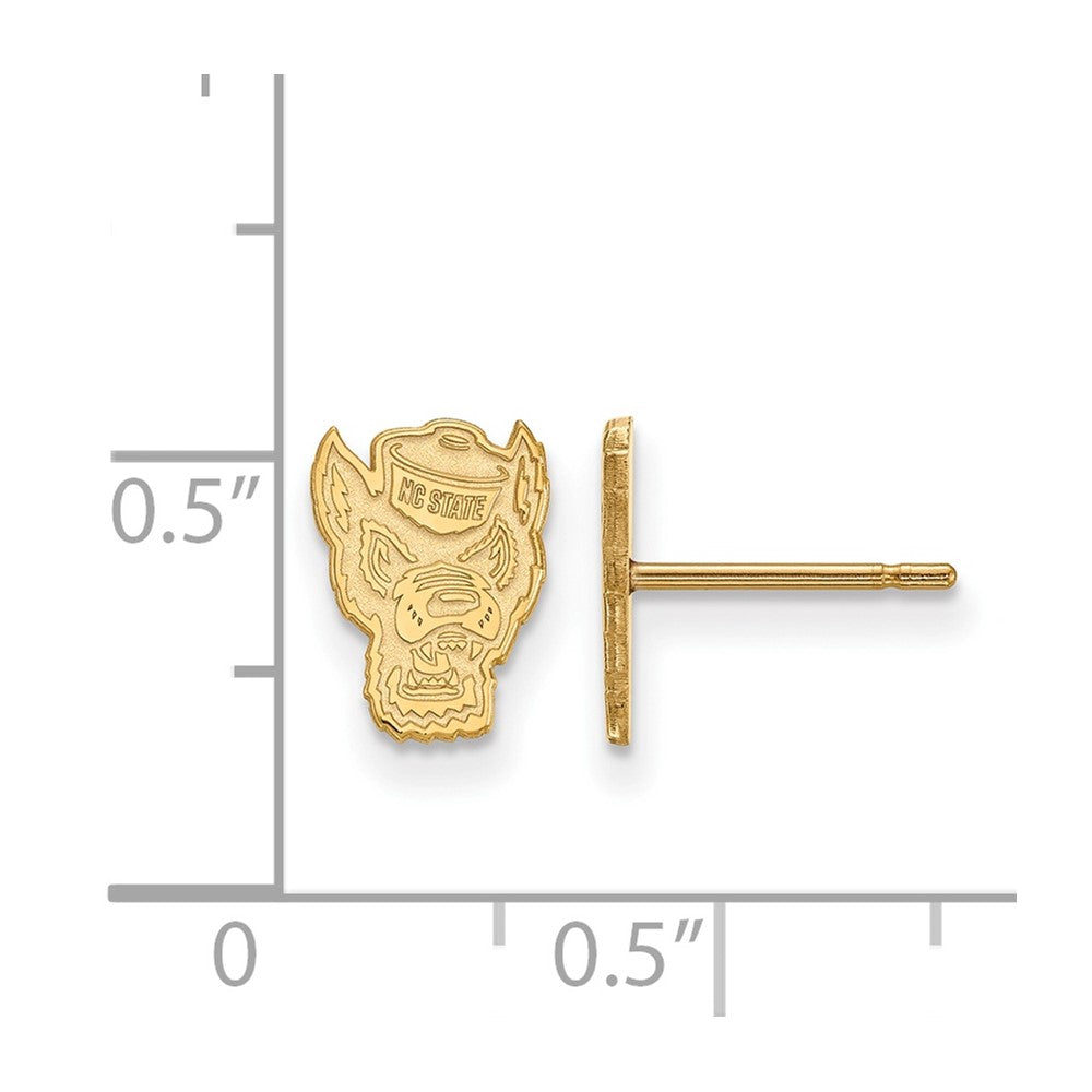 Sterling Silver Gold-plated North Carolina State U. XS Post Earrings