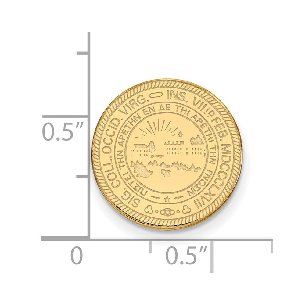 Sterling Silver Gold-plated West Virginia University Crest Lapel Pin