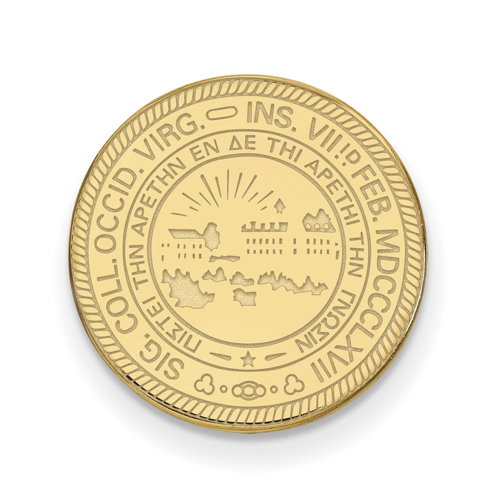 Sterling Silver Gold-plated West Virginia University Crest Lapel Pin