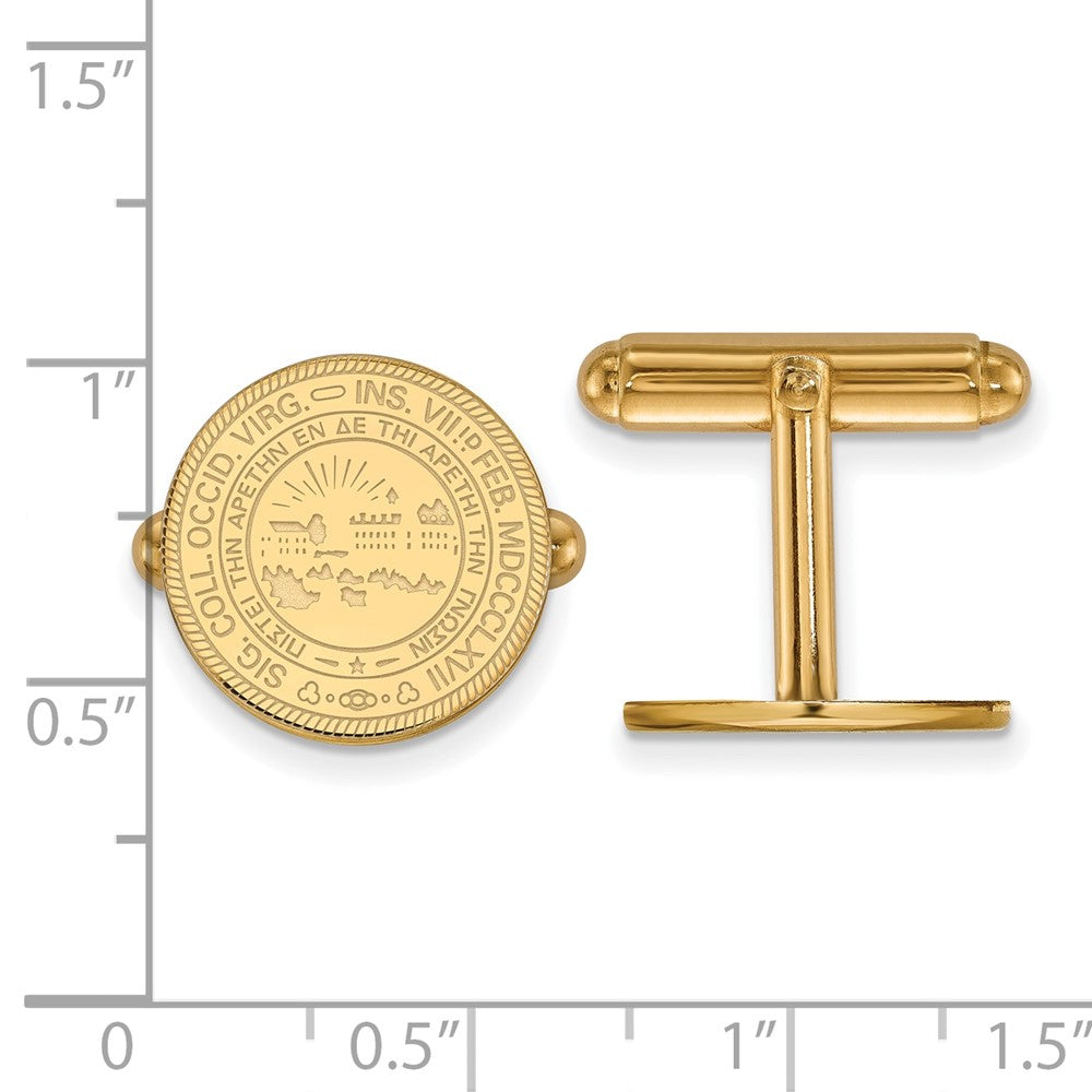 Sterling Silver Gold-plated West Virginia University Crest Cuff Links