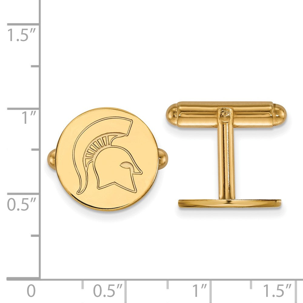 Sterling Silver Gold-plated Michigan State University Cuff Links