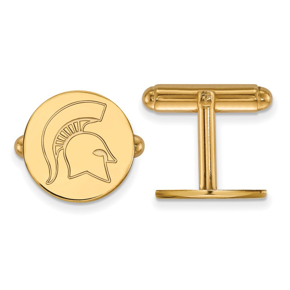 Sterling Silver Gold-plated Michigan State University Cuff Links
