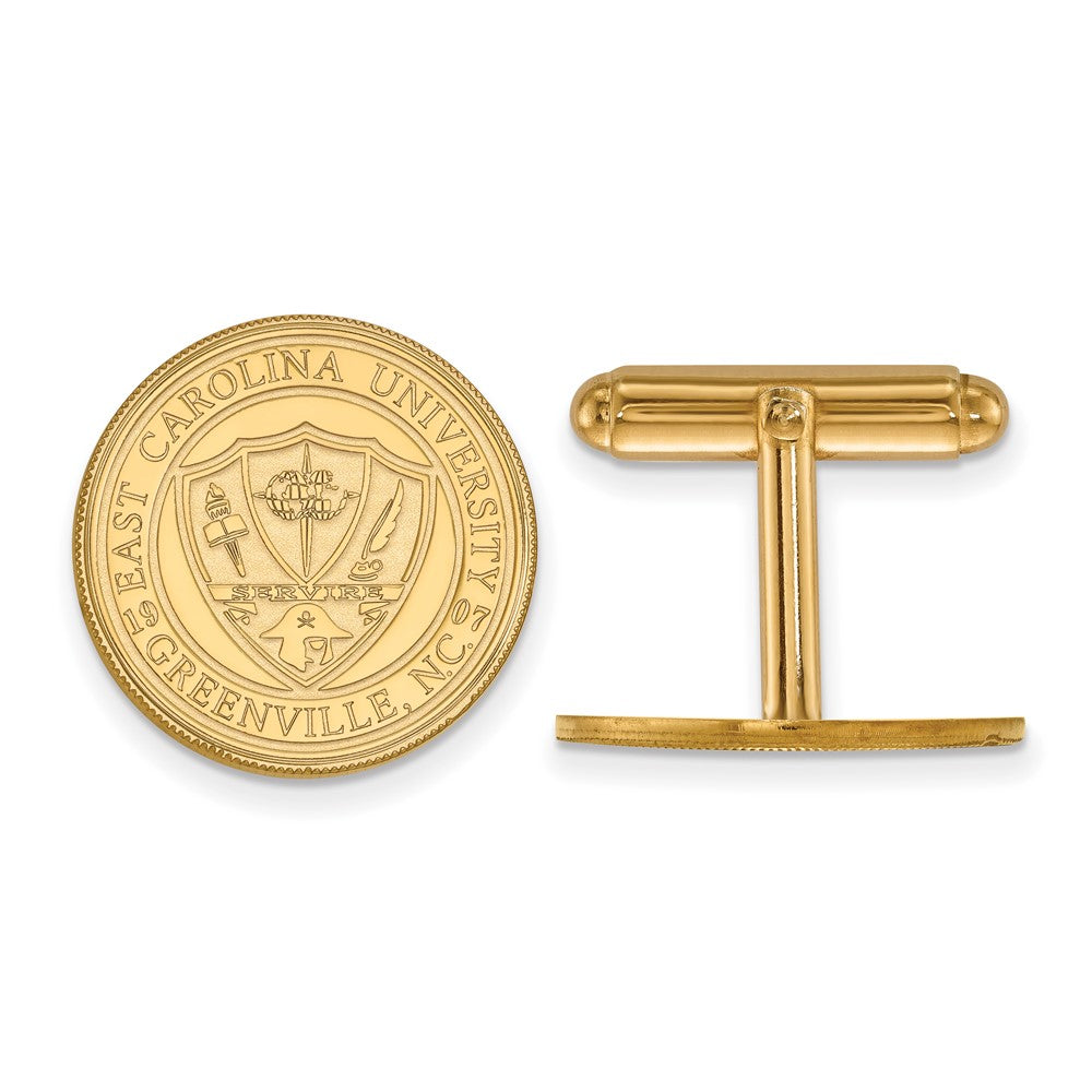 Sterling Silver Gold-plated East Carolina Univ. Crest Cuff Links