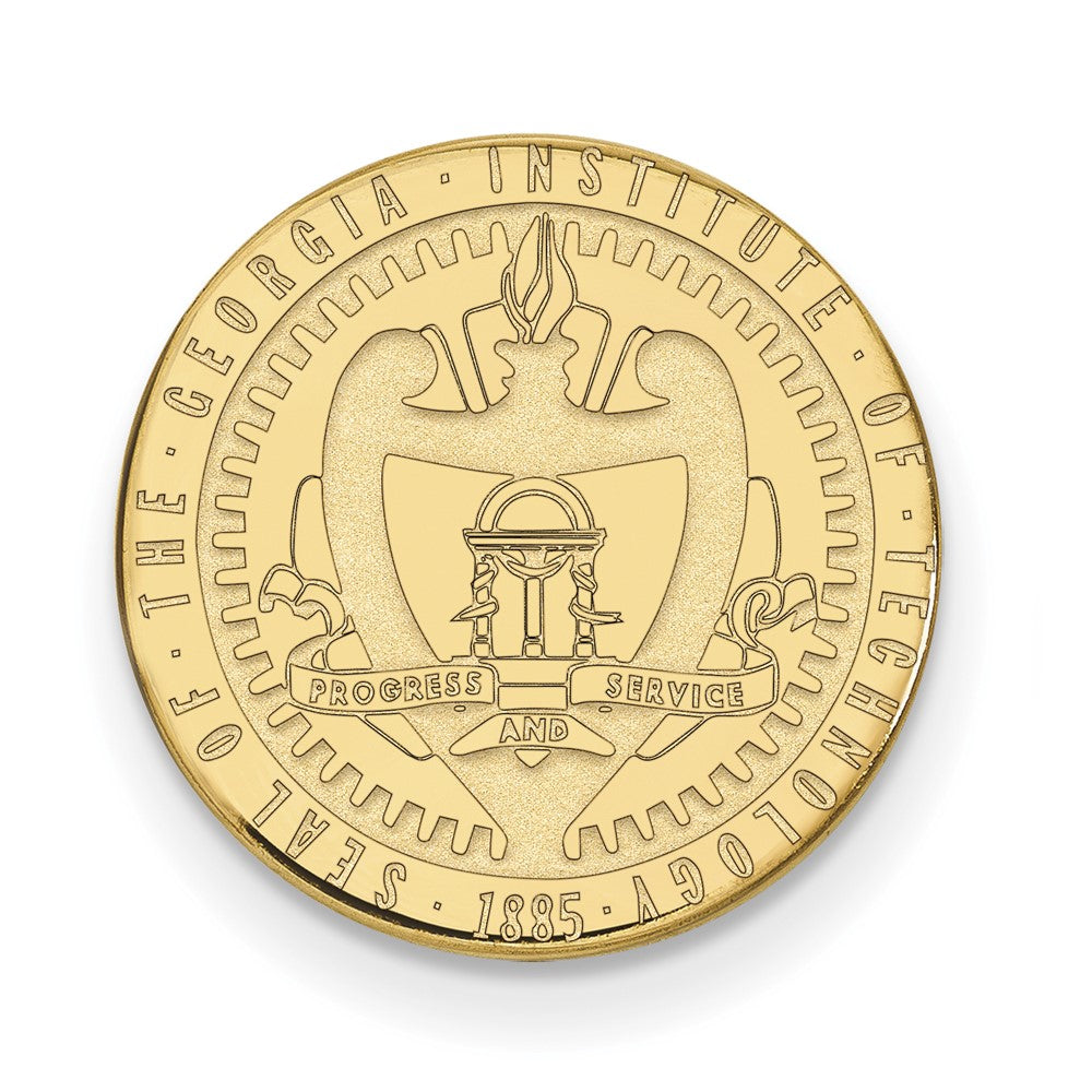 Sterling Silver Gold-plated Georgia Tech Crest Lapel Pin
