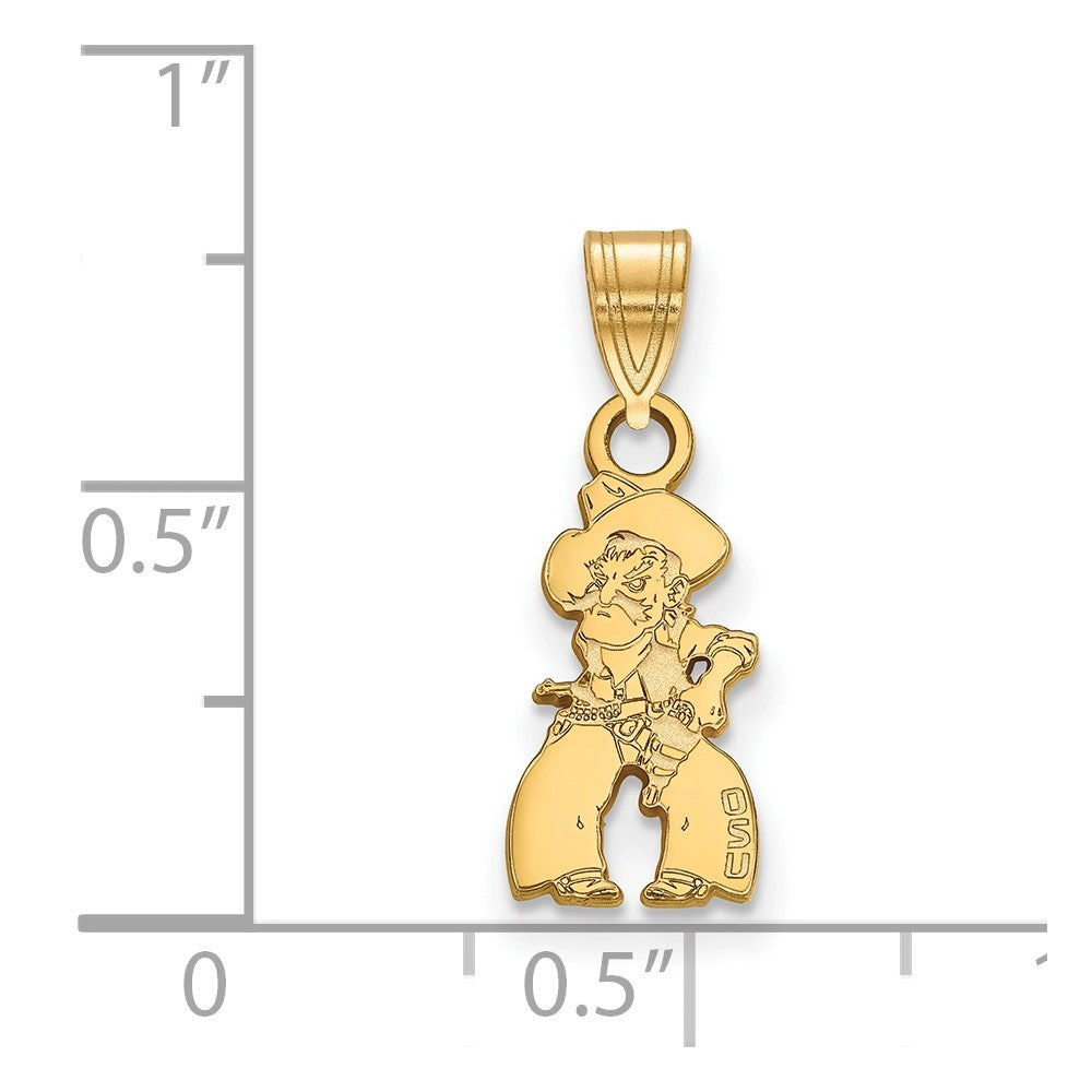 Sterling Silver Gold-plated Oklahoma State University Small Pendant