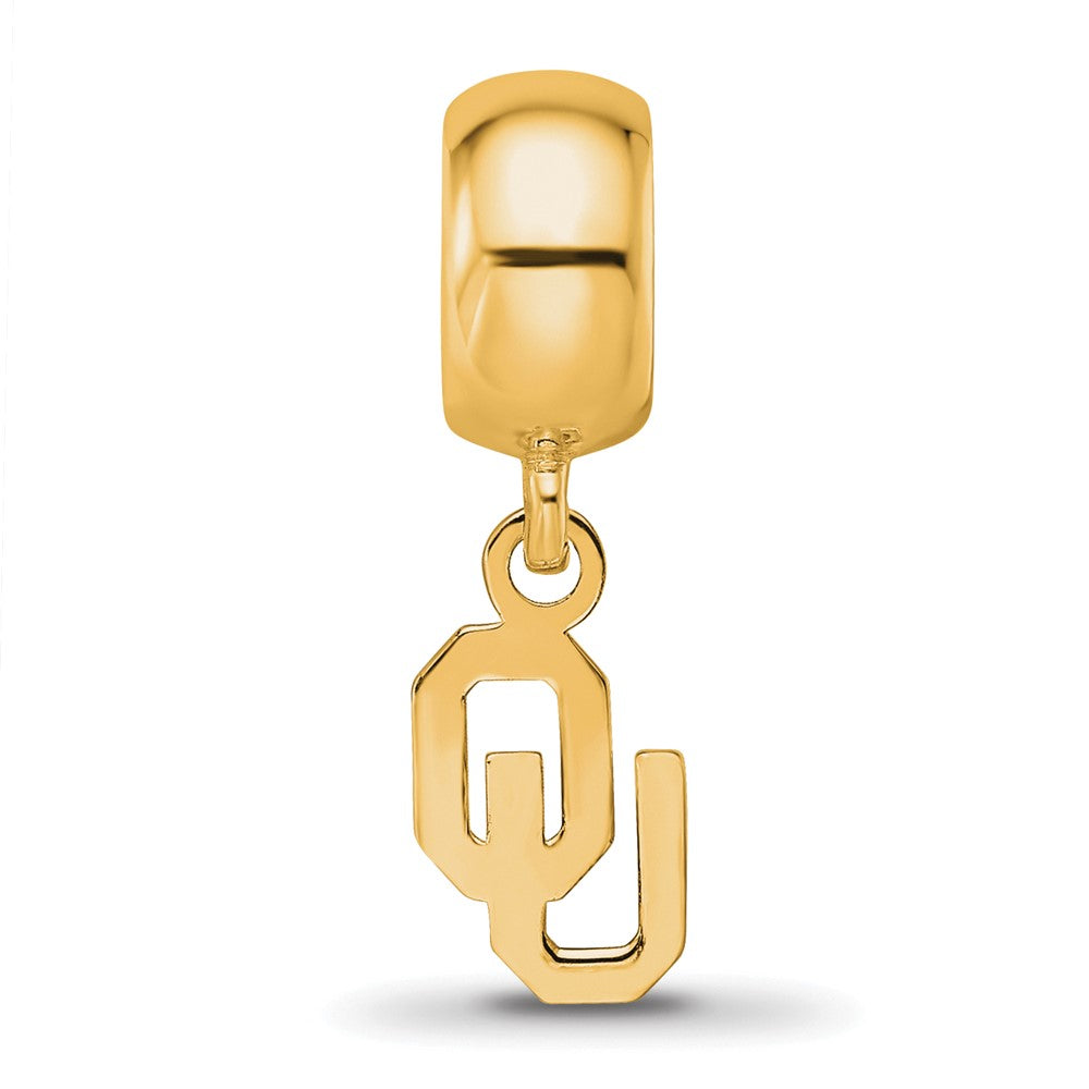 Sterling Silver Gold-plated University of Oklahoma XS Dangle Bead
