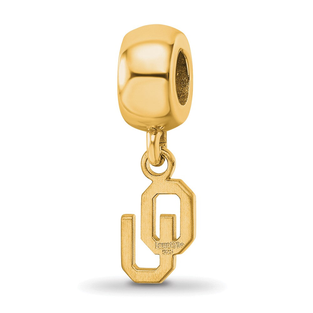 Sterling Silver Gold-plated University of Oklahoma XS Dangle Bead