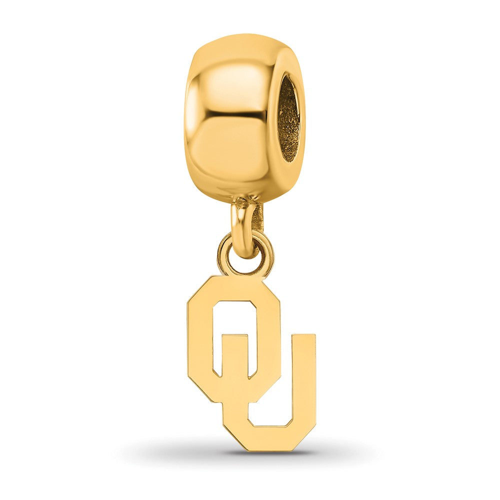 Sterling Silver Gold-plated University of Oklahoma XS Dangle Bead