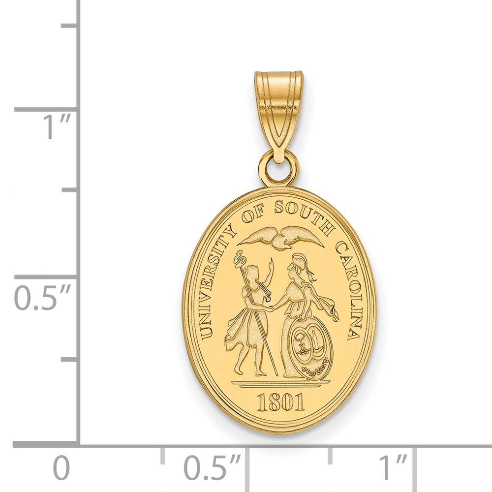 Sterling Silver Gold-plated U. of South Carolina Large Crest Pendant