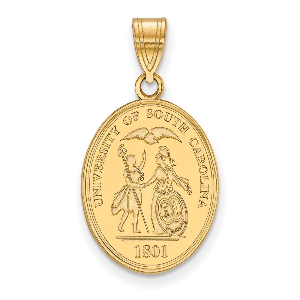 Sterling Silver Gold-plated U. of South Carolina Large Crest Pendant