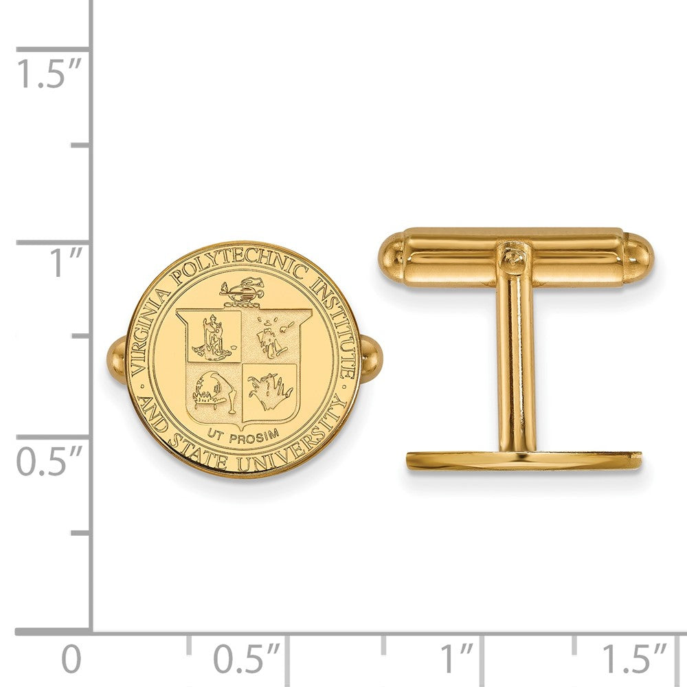 Sterling Silver Gold-plated Virginia Tech Crest Cuff Links