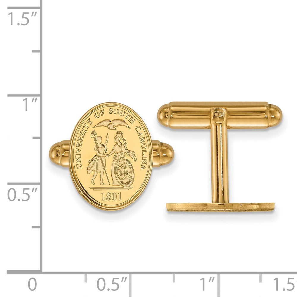 Sterling Silver Gold-plated U. of South Carolina Crest Cuff Links