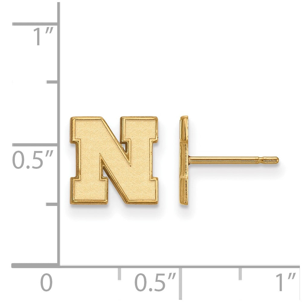 Sterling Silver Gold-plated University of Nebraska XS Post Earrings