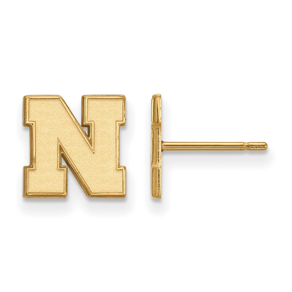 Sterling Silver Gold-plated University of Nebraska XS Post Earrings